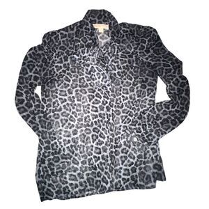 Michael Kors Cheetah Small Front tie blouse